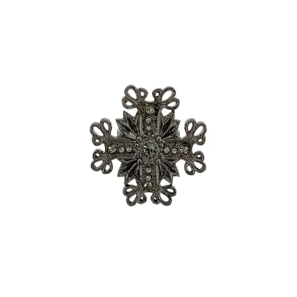 VIRGINS SAINTS & ANGELS VSA Electra Cross Ring in Gunmetal Size 7